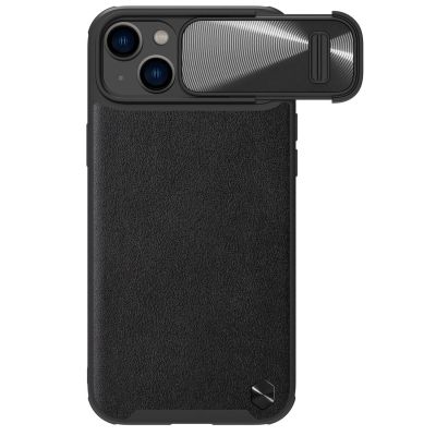 Nillkin CamShield Leather S Case iPhone 14 Hülle mit Kameraabdeckung schwarz