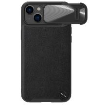 Nillkin CamShield Leather S Case iPhone 14 Hülle mit Kameraabdeckung schwarz