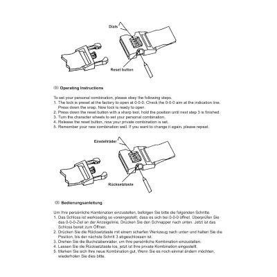 3. Universeller Koffer-Sicherheitsgurt mit Code von Dunlop, 200 x 5 cm