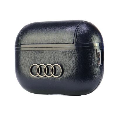 3. Audi Leder Big Logo AirPods Pro 2 Hülle schwarz/schwarz AU-APP2-GT/D3-BK