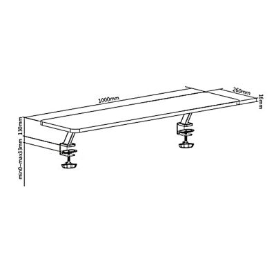 Ergo Office Monitor-Tischablage, zum Anschrauben, 13"~32", max. 20 kg, ER-409