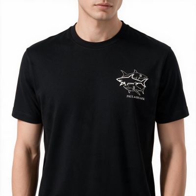 2. Paul&Shark Herren-T-Shirt aus Baumwolle, schwarz – Modell 26411035-11, klassischer Schnitt, hochwertige Baumwolle