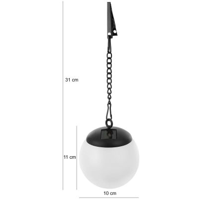 28. Solarlampe, Kugelhalterung aus Kunststoff mit Clip, 10 x 30 cm