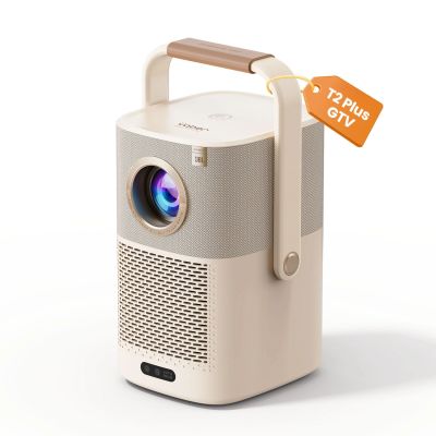 2. Yaber T2 Plus GTV 1080p 450 ANSI Google TV JBL Dolby Audio Multimedia-Projektor mit Akku – Beige