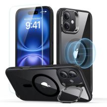 ESR Classic Hybrid Kickstand Halolock MagSafe Kit für iPhone 16 Plus + Displayschutzfolie aus gehärtetem Glas – Schwarz