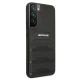 4. AMG Lederhülle mit geprägten Linien für Samsung Galaxy S22+ – Schwarz