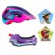 4. Rockbros TT-32SBPP-S Kinderfahrradhelm mit abnehmbarem Kinnbügel, Größe S – lila-rosa