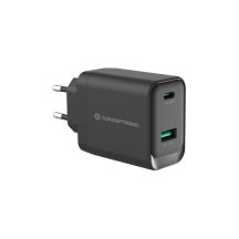 Conceptronic ALTHEA20B45 Universelles Ladegerät für Mobilgeräte, Schwarz, AC-Schnellladung, Intern