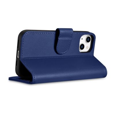 8. iCarer Wallet Case 2in1 Cover iPhone 14 Plus Anti-RFID Leder Flip Case Blau (WMI14220727-BU)