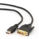 GEMBIRD CC-HDMI-DVI-6 Kabel (HDMI M - DVI-D M; 1,8 m; schwarz)