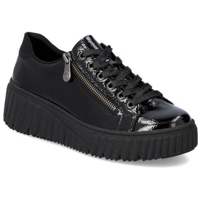 4. Rieker W N2501-00 schwarze Keilschuhe