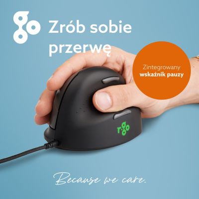 8. R-Go Tools R-Go HE Break Ergonomische Maus mit Break Software, kleine Größe (Handlänge unter 165 mm), Rechtshänder, kabelgebunden, Schwarz
