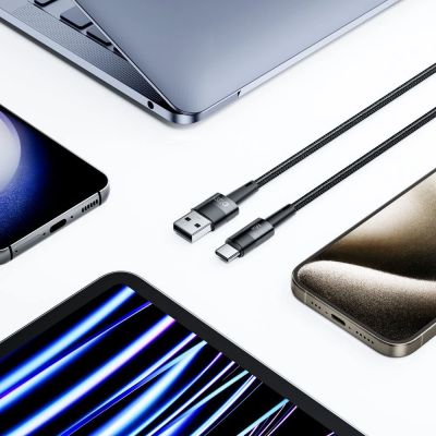 2. Tech-Protect UltraBoost USB-C/USB-A-Kabel 66 W 6 A 0,25 m – grau