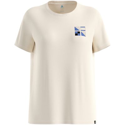 3. Damen-T-Shirt mit kurzen Ärmeln ODLO T-shirt crew neck s/s COTTON BLEND ODLO FLAGS, beige