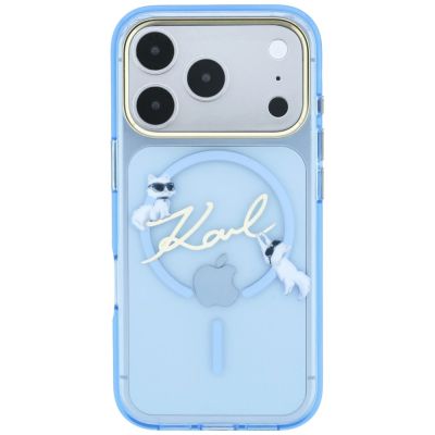 3. Karl Lagerfeld MagSafe Hülle mit Schriftzug-Logo für iPhone 18 Pro / 17 Pro – Hellblau