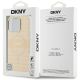 8. DKNY Repeat Texture Pattern & Stripe MagSafe Hülle für iPhone 16 Pro – Rosa