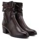 4. Damen-Ankle-Boots mit hohem Absatz und gerafftem Schaft, braun, Vinceza 58682