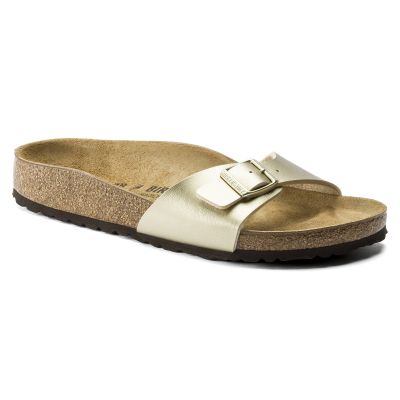 10. Birkenstock Madrid Birko-Flor Gold Damen Regular Wide Gold Flip-Flops (1016106)