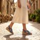 8. Sergio Leone SK297 Marineblaue Damen-Keilsandalen aus Leder