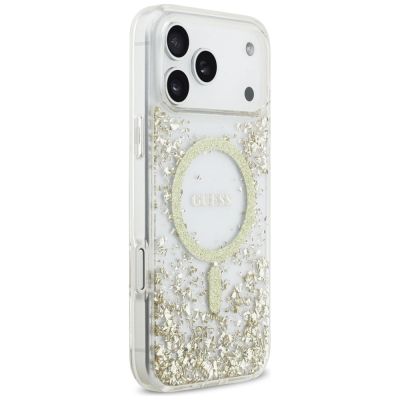 4. Guess Resin Bottom Glitter MagSafe Hülle für iPhone 17 Pro Max - Gold