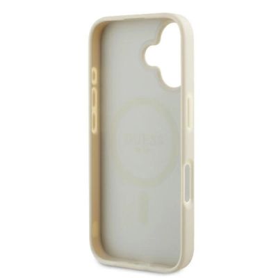 7. Guess Grained Ring MagSafe-Hülle für iPhone 16 – Beige