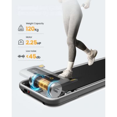 23. Urevo U1 Smart Walkingpad Laufband + TUCKANO Elektrisch verstellbarer Schreibtisch Schwarz/Walnuss