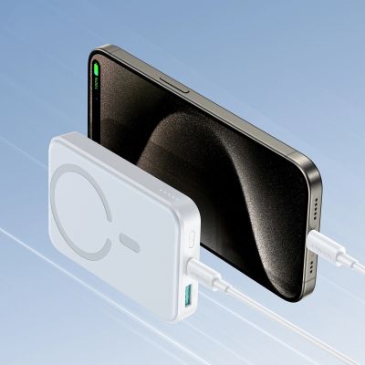 15. Joyroom JR-W020 20W 10000mAh MagSafe Powerbank + USB-C - USB-C 0,25m Kabel - Weiß