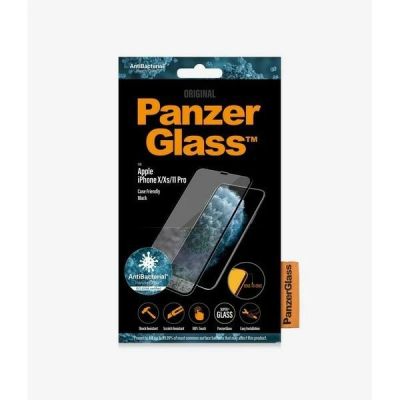 3. PanzerGlass E2E Super+ gehärtetes Glas für iPhone X / XS /11 Pro – mit schwarzem Rahmen