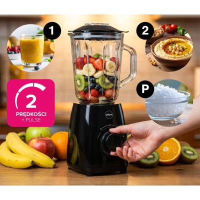 10. ELDOM BK6 NOXAR 100W SCHWARZ 22000 U/min 1,8 L GEHÄRTETES GLAS KANNENBEHÄLTER ZWEI GESCHWINDIGKEITSSTUFEN + PULSFUNKTION