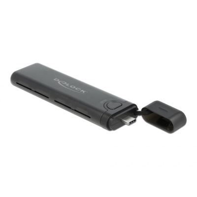 4. DeLOCK Externes USB-Type-C-Gehäuse für M.2-NVMe-PCIe- oder SATA-SSD – werkzeuglos