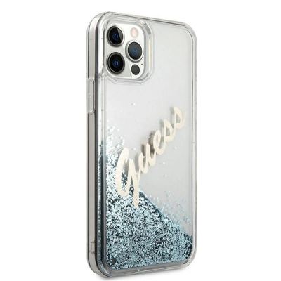 4. Guess GUHCP12LGLVSBL iPhone 12 Pro Max 6,7" Blau/Blau Hardcase Glitter Vintage Script
