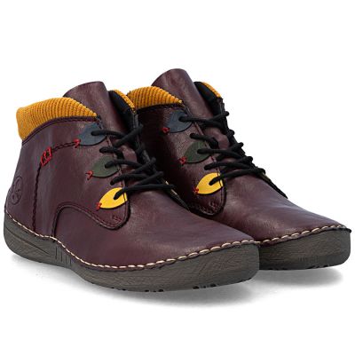4. Bequeme, gefütterte Damen-Ankle-Boots, bordeauxrot, Rieker 52544-30