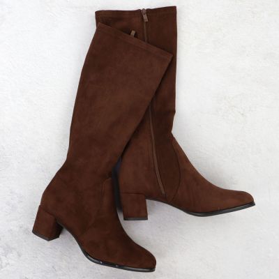 2. Braune Damenstiefel aus Veloursleder Sergio Leone KZ205
