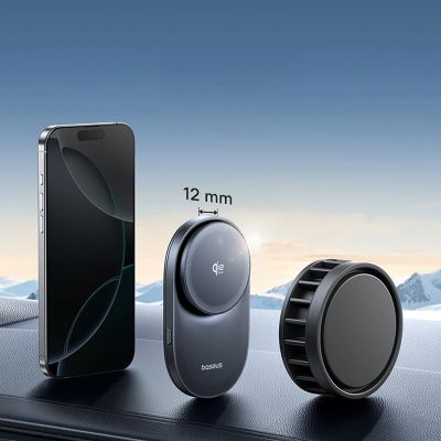 13. Baseus PrimeTrip VC2 Pro Magnethalterung mit Qi2.2-Ladegerät und Lüftungslüfter – Schwarz