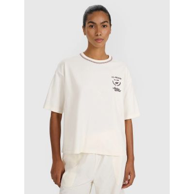 4. Oversize-T-Shirt für Damen mit Print, Größe 4F 4FRSS25TTSHF2979-11S