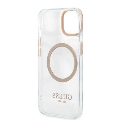 7. Guess GUHMP13MHTRMD iPhone 13 6.1 "Gold / Gold Hartschalenetui Metal Outline Magsafe