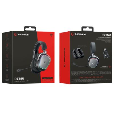 8. Rampage RETSU Kopfhörer Kabellos On-Ear BT 2.4G RGB Schwarz