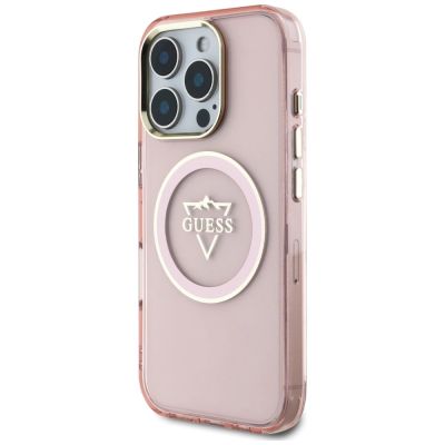 2. Guess IML Metal Mountain Logo MagSafe iPhone 16 Pro Max Hülle - Rosa