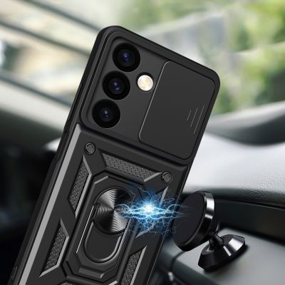 5. Hybrid Armor Camshield Panzerhülle für Samsung Galaxy S24+ mit Kameraabdeckung – Schwarz