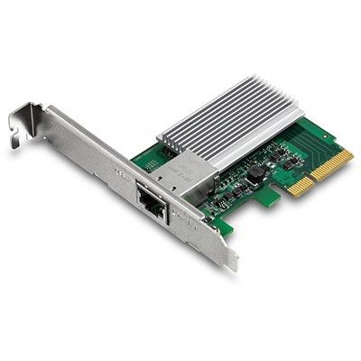 3. Trendnet TEG-10GECTX Netzwerkkarte, intern, kabelgebunden, PCI Express, Ethernet, 10000 Mbit/s, Grün, Grau