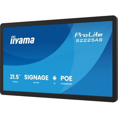 3. iiyama ProLite S2225AS-B1P Flachbildschirm Digital Signage 54,6 cm (21,5") LCD Wi-Fi 500 cd/m² Full HD Schwarz Eingebauter Prozessor Android 24/7