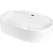 Waschtischplatte aus Granit mit Inselarmatur – oval