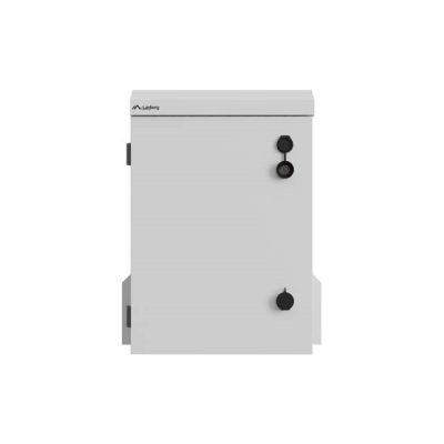 12. Wandregalschrank 10" HERMETISCH IP55 WAND-/STANGENMONTAGE 340X250X500 GRAU LANBERG (MONTIERT)