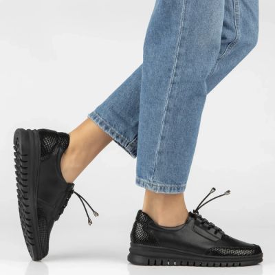 6. Damen-Ledersandalen mit Keilabsatz, schwarz, Filippo DP8102