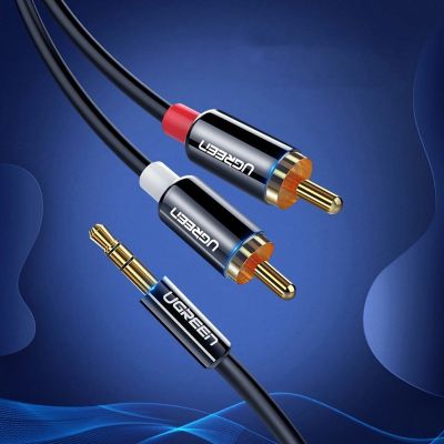 9. Ugreen AV116 10583 Audio-Miniklinkenkabel 3,5 mm (männlich) / 2RCA (männlich) 1,5 m – schwarz