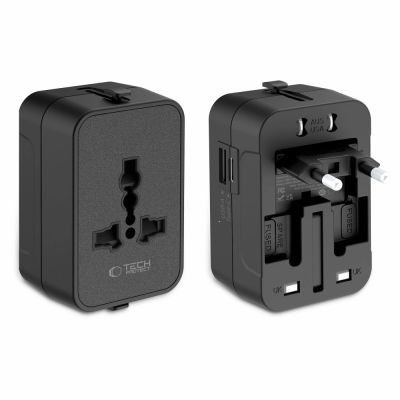 2. Tech-Protect TA300 Reiseadapter EU / UK / AU - Schwarz