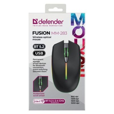 5. DEFENDER Kabellose Maus FUSION MM-283 RF, wiederaufladbar, schwarz, 52283