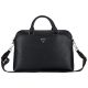 Guess – Grained Zipper Pocket Triangle Logo 15-Zoll-Laptoptasche – Schwarz