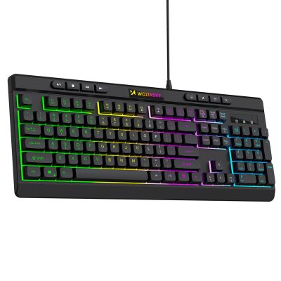 2. Wozinsky WKG-1044 Kabelgebundene Gaming-Tastatur mit Hintergrundbeleuchtung und Membrantastatur – Schwarz
