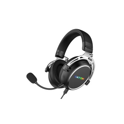 8. HATOR Hypergang 3 USB-Gaming-Headset (kabelgebunden & kabellos) mit Bügel, USB Typ-C / USB Typ-A, Bluetooth, Schwarz